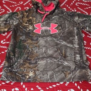 Under Armour Kids Hoodie - Pink Logo on Camo